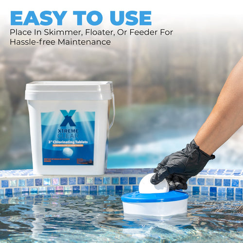 Xtremeclear 3" Stabilized Chlorine Tablets for Swimming Pool, Hot Tubs 25 lbs
