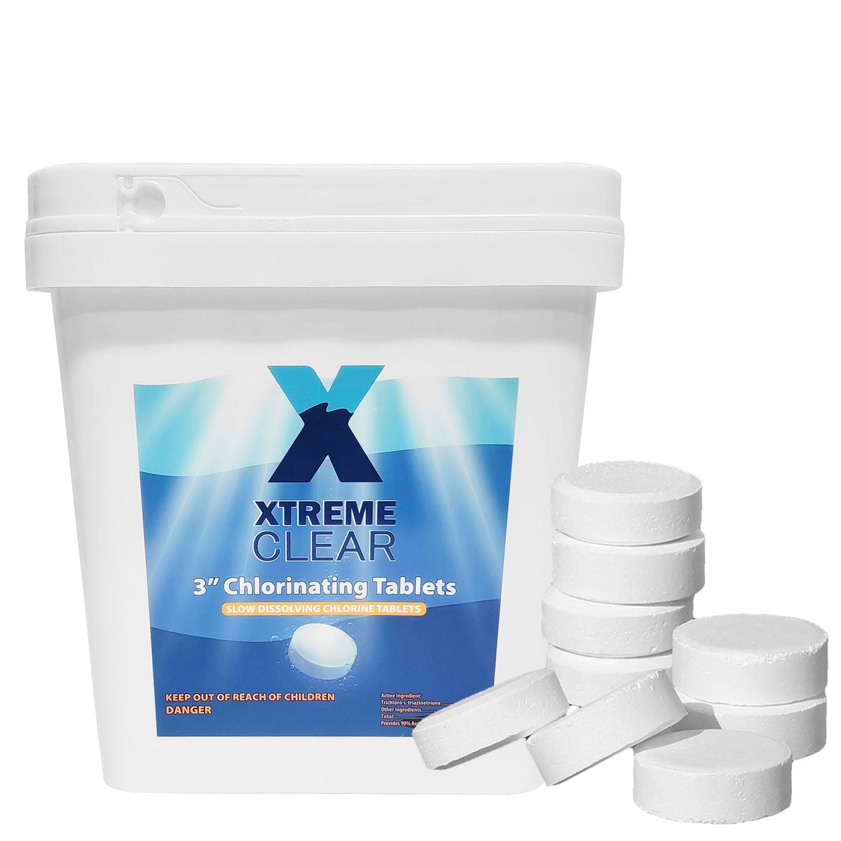 Xtremeclear 3" Stabilized Chlorine Tablets 10 Pounds Swimming Pool Hot Tub Spa