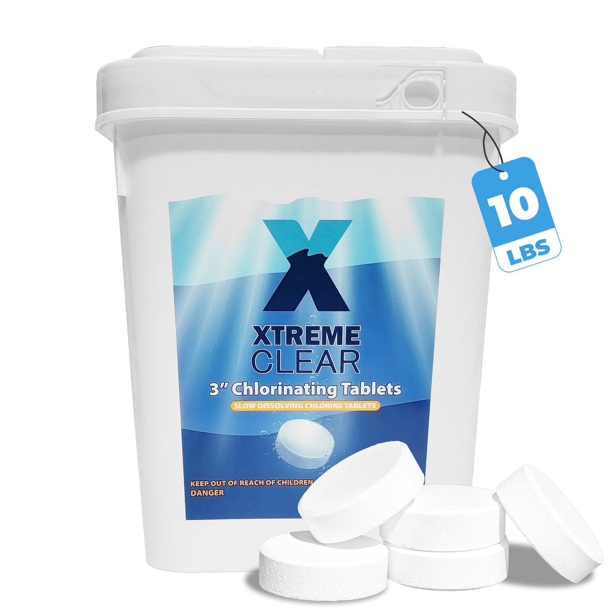 Xtremeclear 3" Stabilized Chlorine Tablets 10 Pounds Swimming Pool Hot Tub Spa