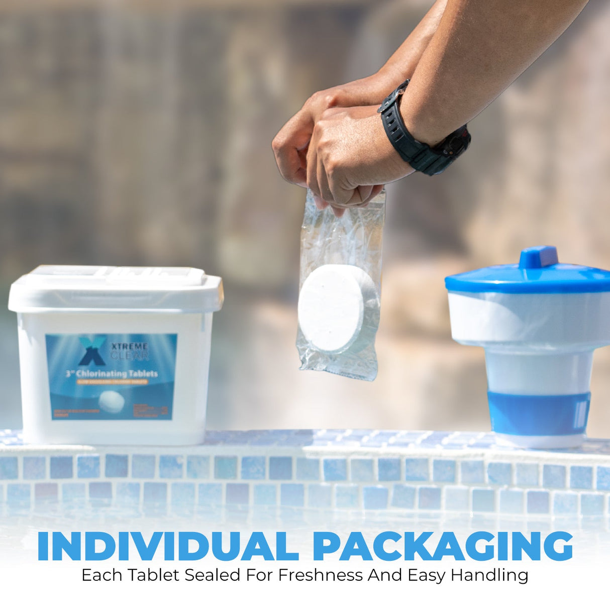 Xtremeclear 3" Stabilized Chlorine Tablets Swimming Pool Spa Hot Tub, 5 Pounds