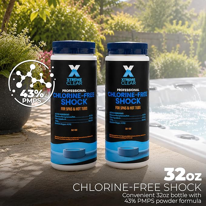 XtremepowerUS XtremeClear 2-Pack Non-Chlorine Spa & Pool Shock Oxidizer, 32 oz
