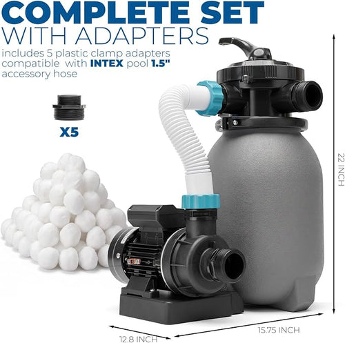 XtremepowerUS 10" Sand Filter Pump System for Above Ground Swimming Pool
