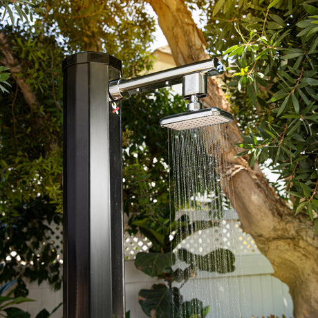 XtremepowerUS 2-Section Solar Heated Shower Garden Backyard Poolside Beach Pool