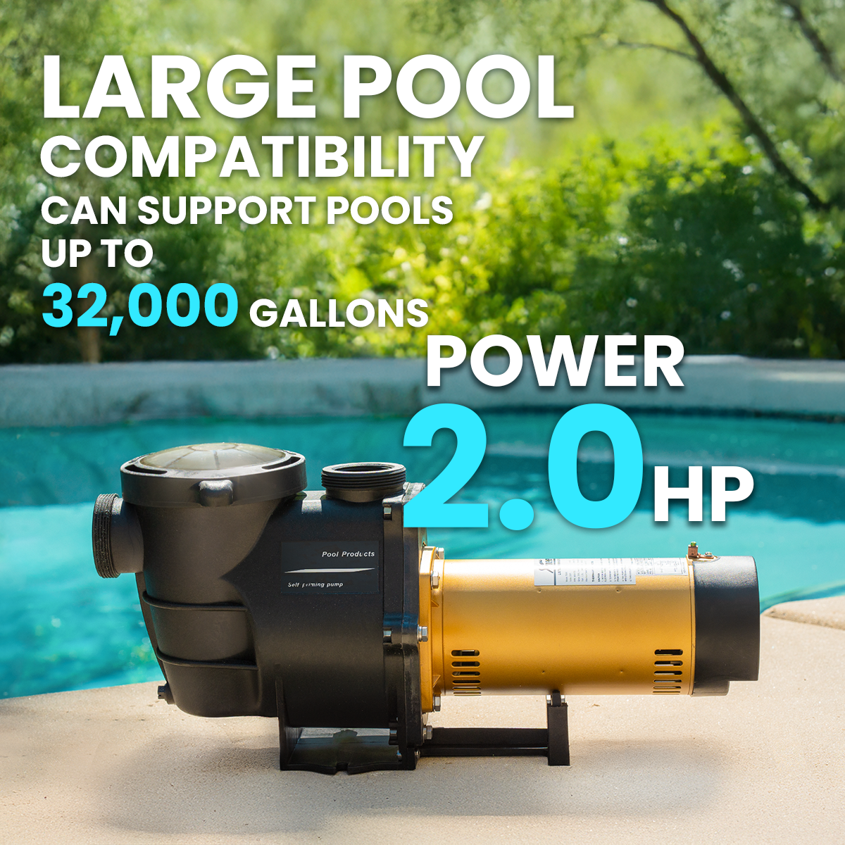 XtremepowerUS 2HP In Ground 2" Swimming Pool Pump SPA 5850 GPH Dual Speed Motor