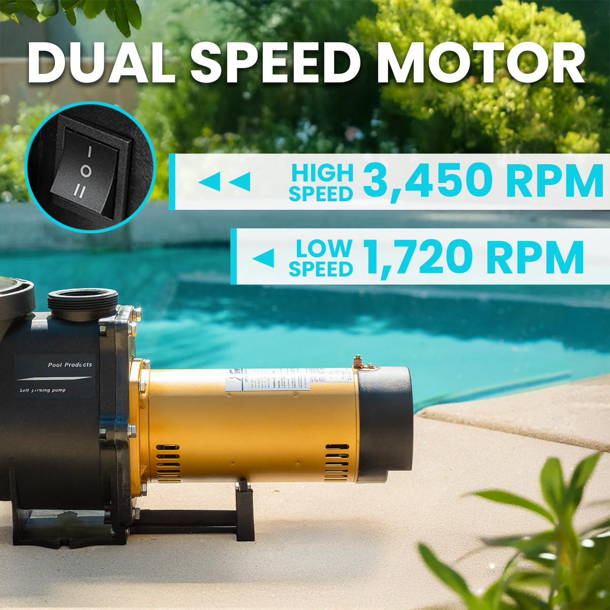 XtremepowerUS 2HP In Ground 2" Swimming Pool Pump SPA 5850 GPH Dual Speed Motor