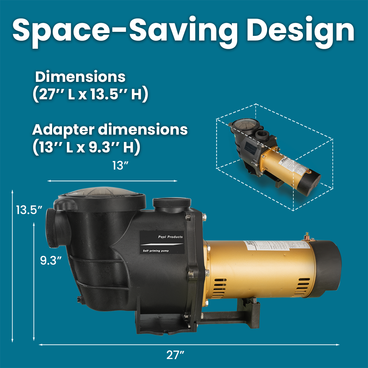 XtremepowerUS 2HP In Ground 2" Swimming Pool Pump SPA 5850 GPH Dual Speed Motor