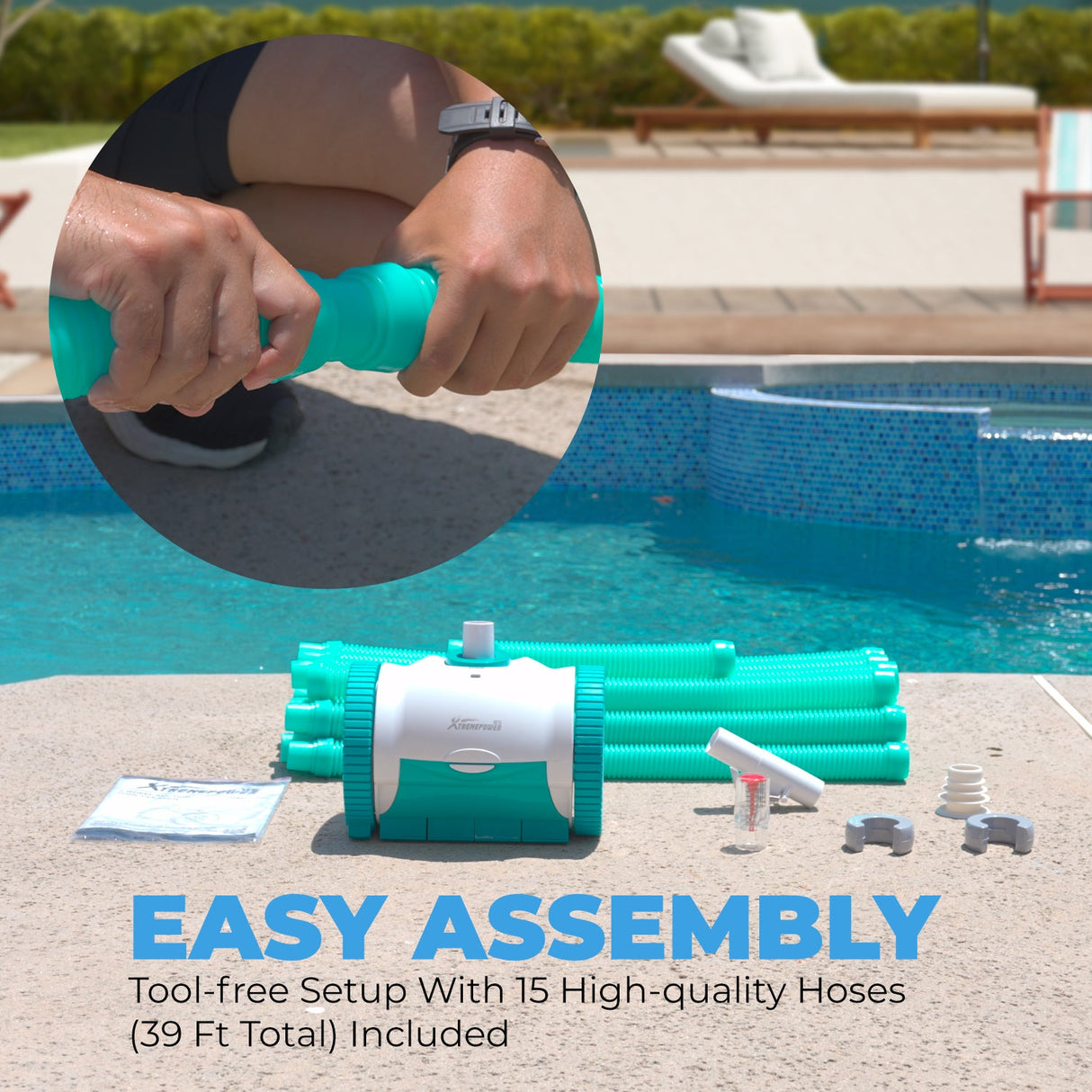 Automatic Suction Pool Cleaner Include Hose Wall Climb for Inground Swimming Pool