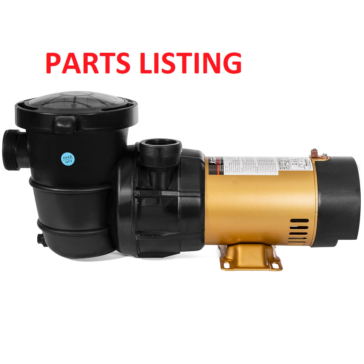 75113 PUMP POOL ABOVEGROUND 1.5HP TWO SPEED ENERGY SAVING PARTS LISTING