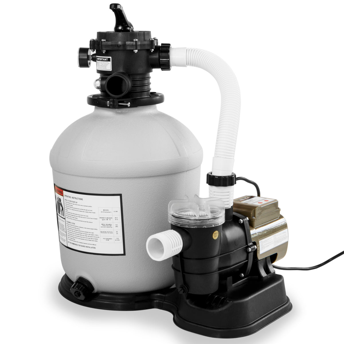 XtremepowerUS Above-Ground Pool 16" Sand Filter With 3100GPH 3/4hp Pool Pump Set