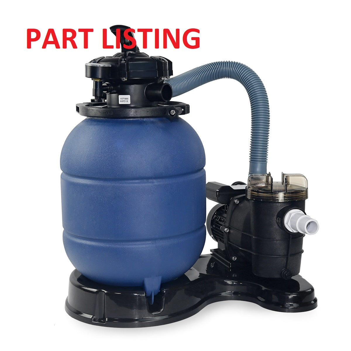 75132 POOL SAND FILTER 12" W/ PUMP PARTS LISTING
