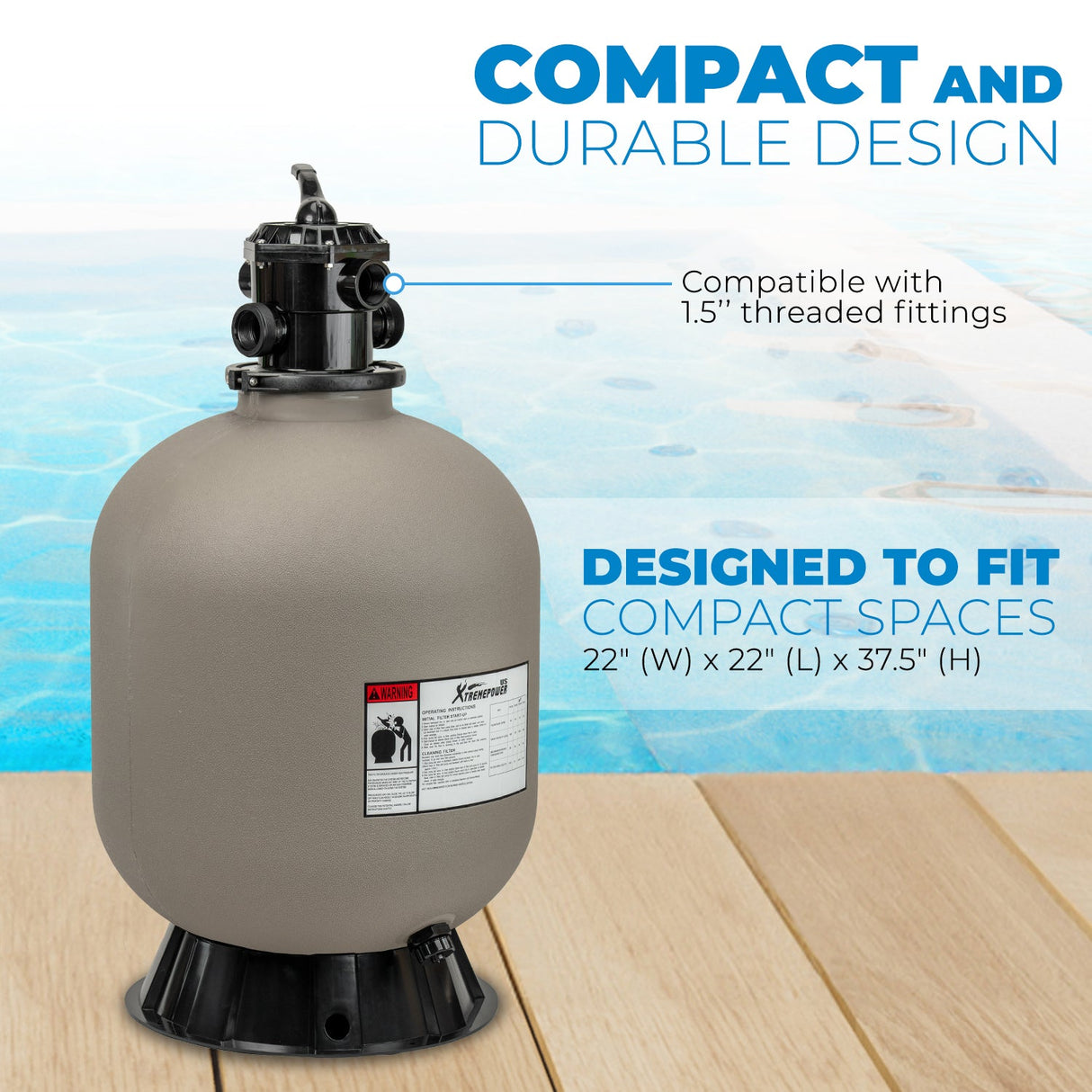 22" Swimming Pool Sand Filter System for Inground Pond