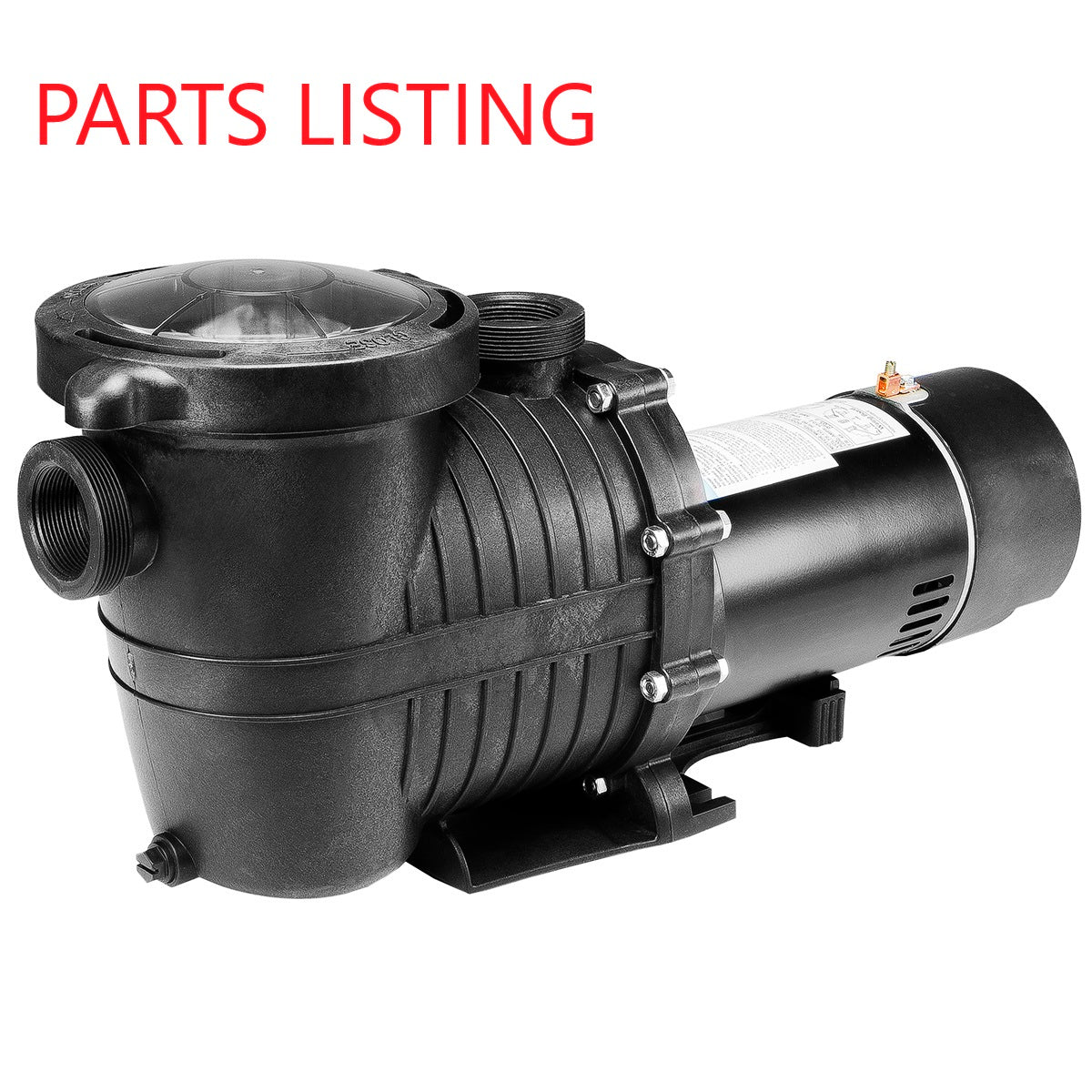 75158 PARTS LISTING PUMP POOL INGROUND 1HP TWO SPEED ENERGY SAVING