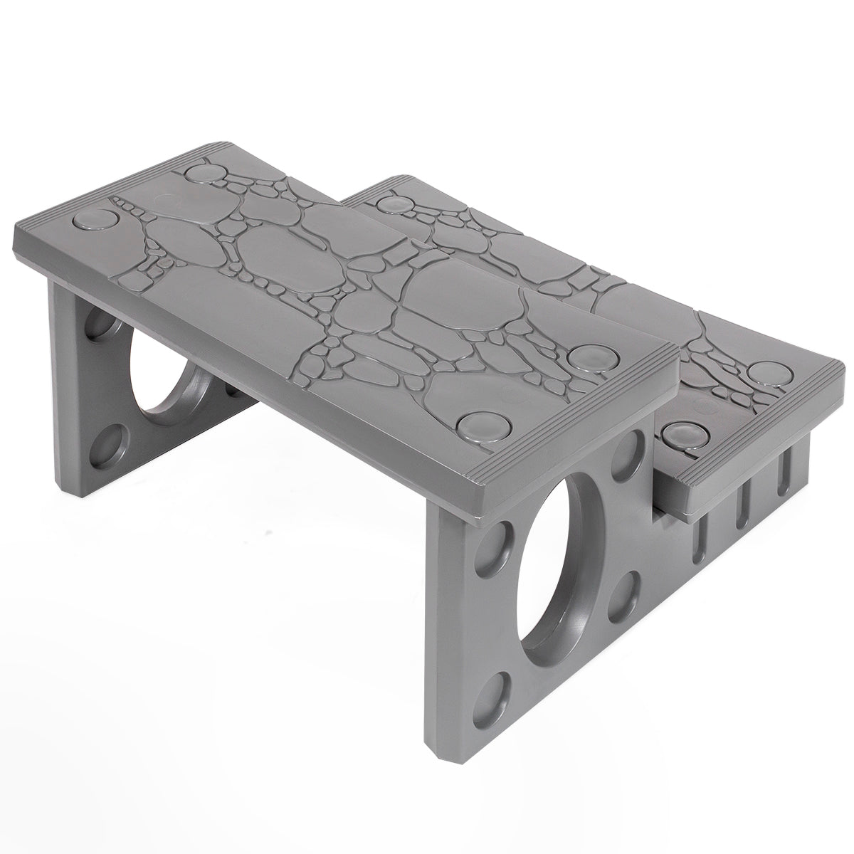 XtremepowerUS Multi-Purpose 2-Step Spa Hot Tub Pool RV Campers Deck Steps, Grey