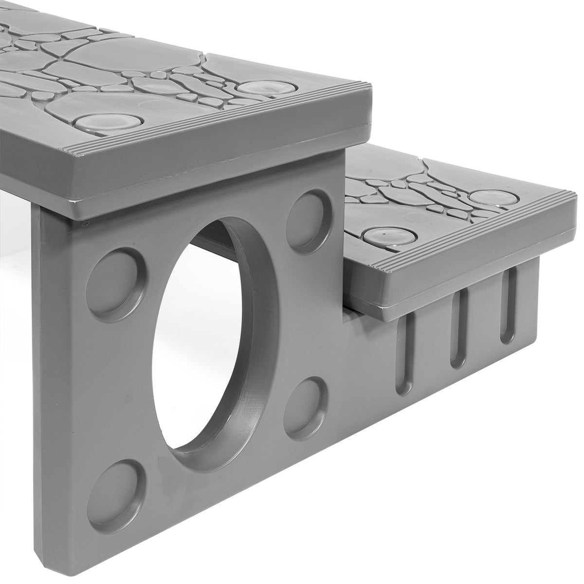 XtremepowerUS Multi-Purpose 2-Step Spa Hot Tub Pool RV Campers Deck Steps, Grey