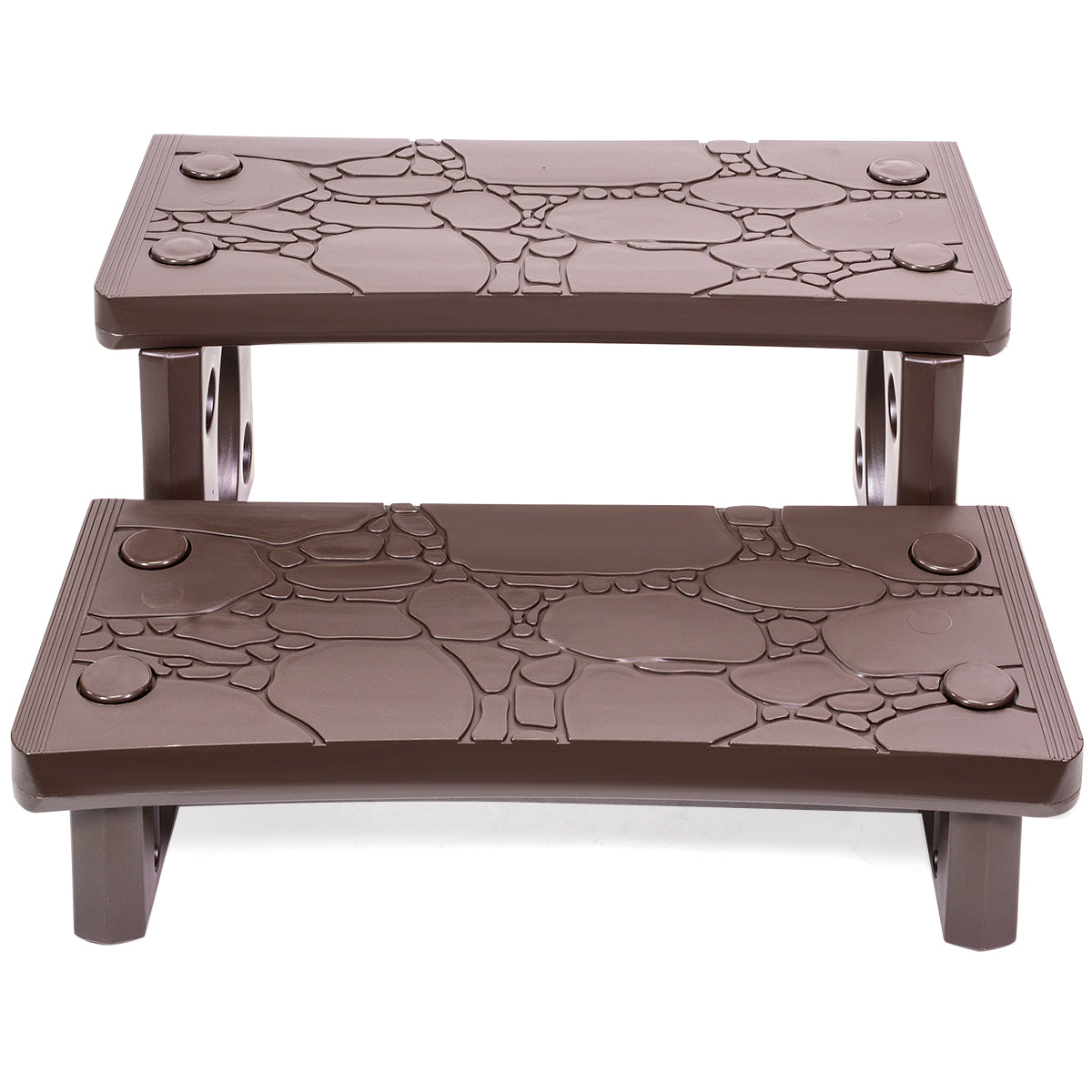 XtremepowerUS Multi Purpose 2-Step Spa Hot Tub Pool RV Campers Deck Steps, Mocha