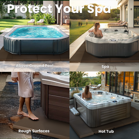 XtremepowerUS Heavy Duty Spa Pad Hot Tub Connectable 32" x 48", Brown (2 Pack)
