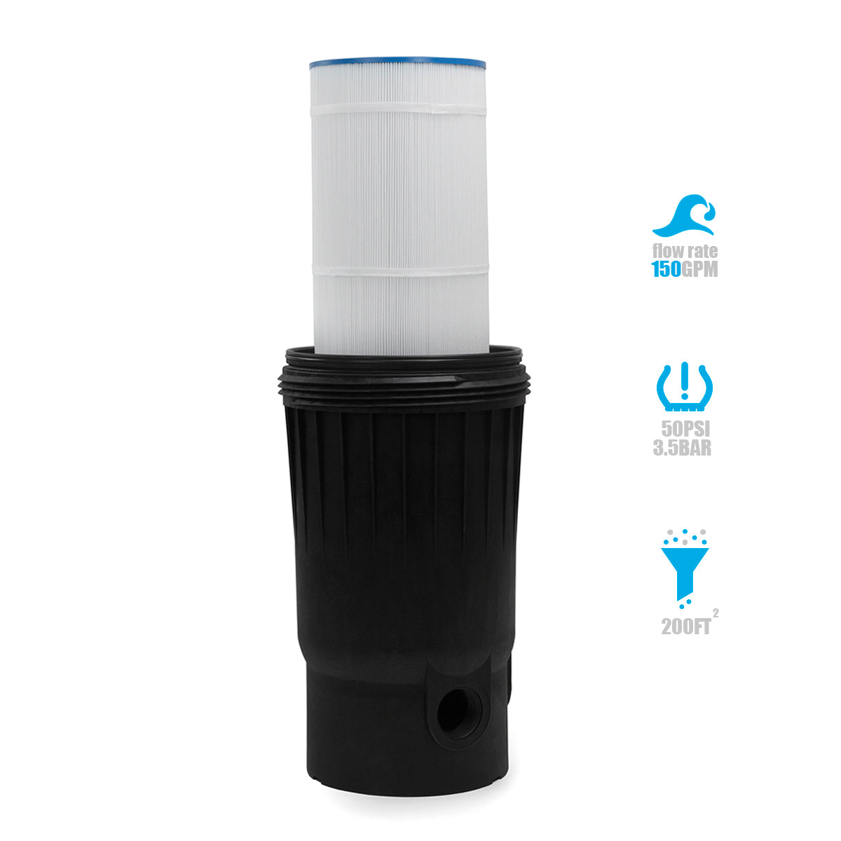 XtremepowerUS 200 sq. ft. In-Ground Easy Clean Pool Cartridge Filter with Tank