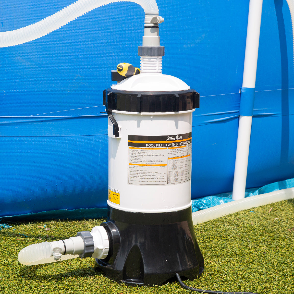 XtremepowerUS Pool Filter Cartridge System for Above Ground Pool w/Built-in Pump