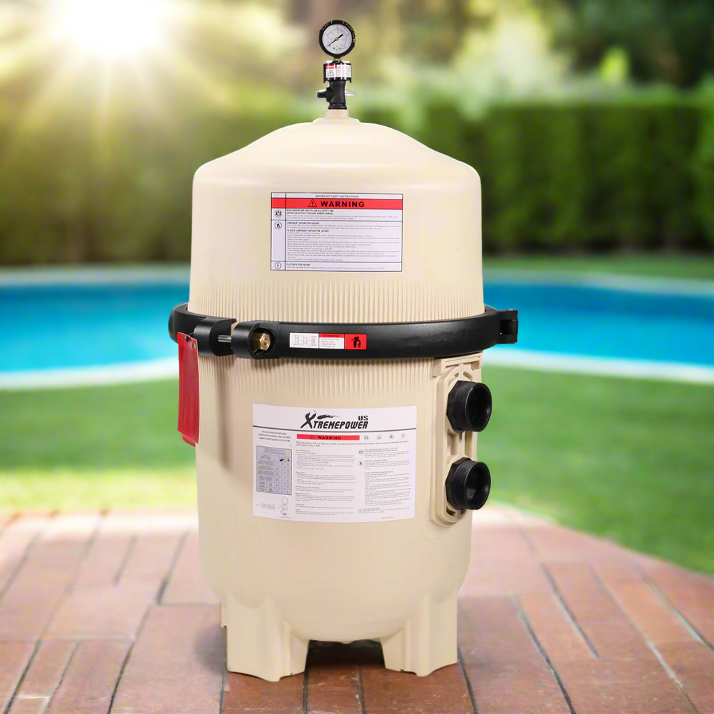 XtremepowerUS Maximum Clean Inground Swimming DE Pool Filter 48 sq. ft, Beige