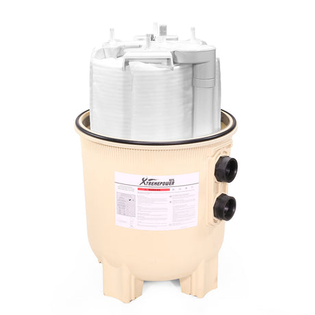 XtremepowerUS Maximum Clean Inground Swimming DE Pool Filter 48 sq. ft, Beige