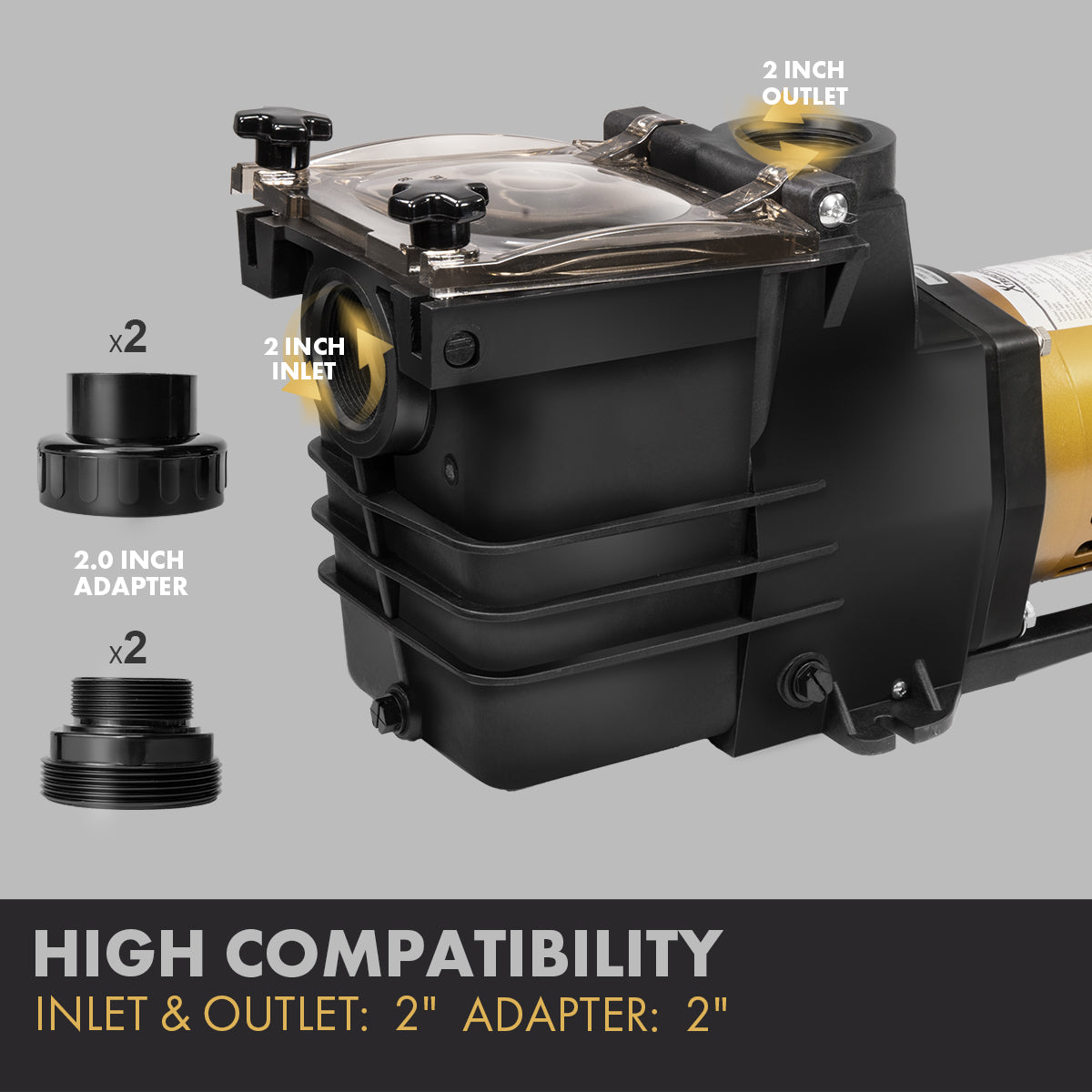 XtremepowerUS High Flow Inground Swimming Pool Pump 1.0HP With Strainer Filter Pump In Ground Super Flow