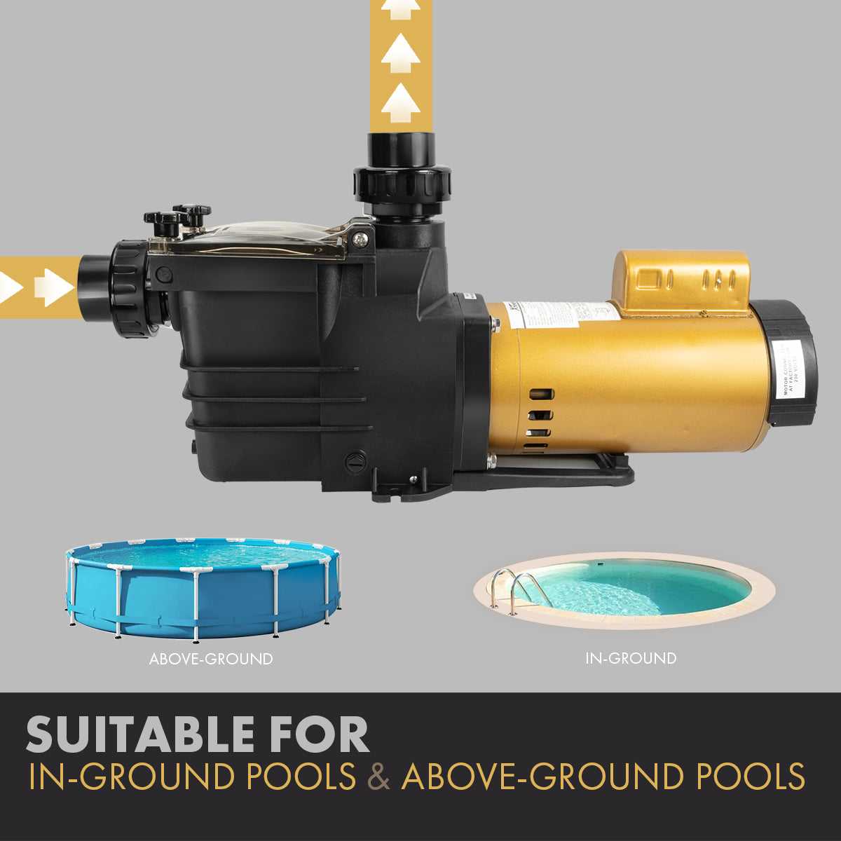 XtremepowerUS High Flow Inground Swimming Pool Pump 1.0HP With Strainer Filter Pump In Ground Super Flow