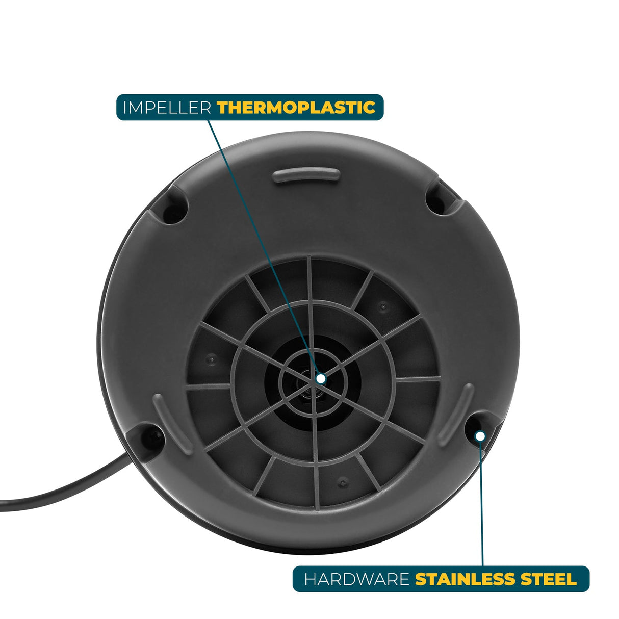 XtremepowerUS 1/6HP Submersible Utility Pump Sub Pump 1100GPH 17ft Lift Height