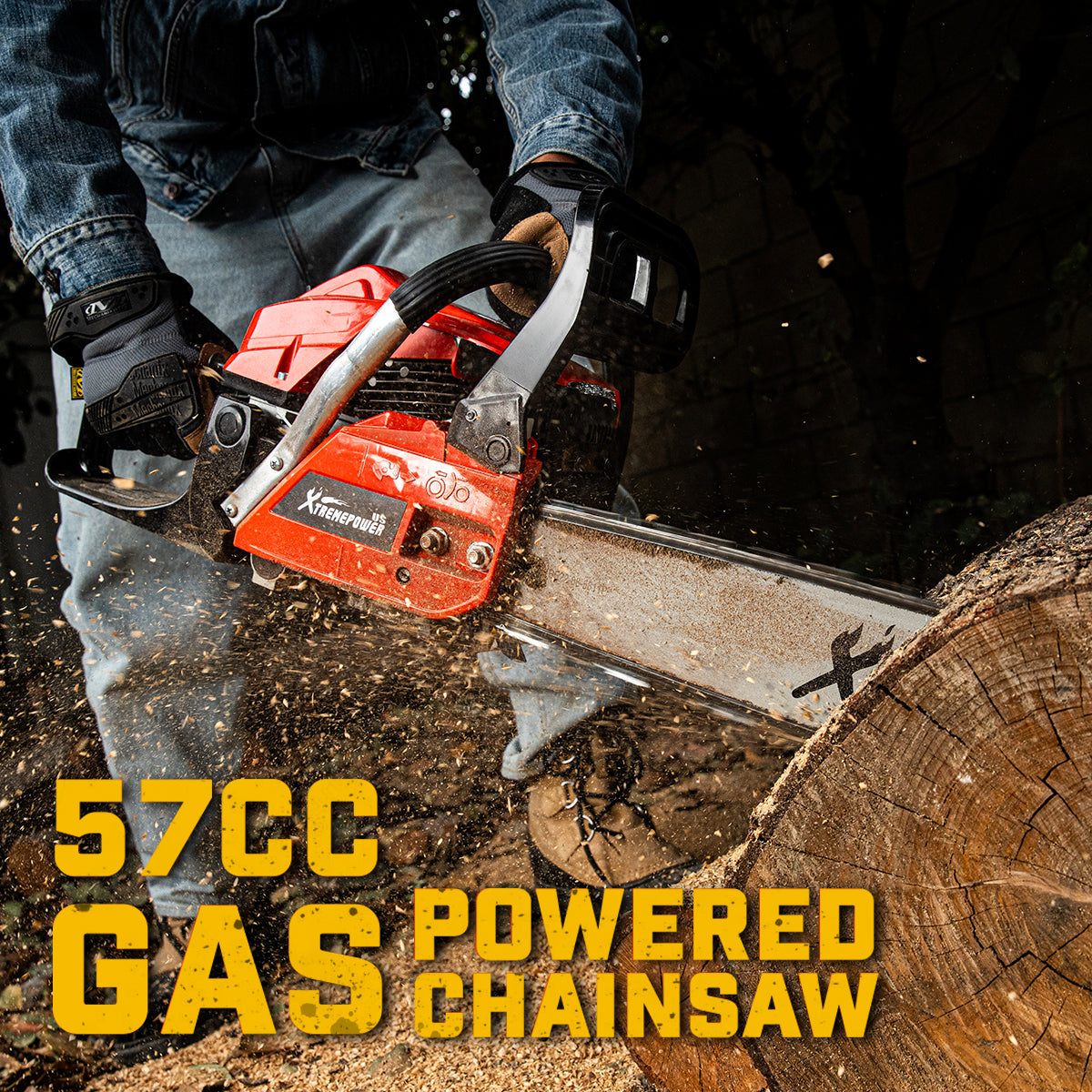 XtremepowerUS 22" Chainsaw 57cc Gas Engine Wood Log Cutting Aluminum