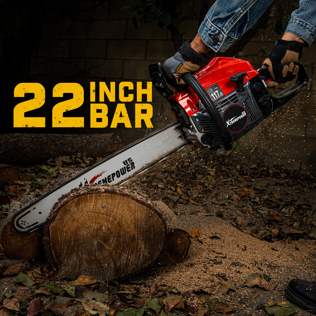XtremepowerUS 22" Chainsaw 57cc Gas Engine Wood Log Cutting Aluminum