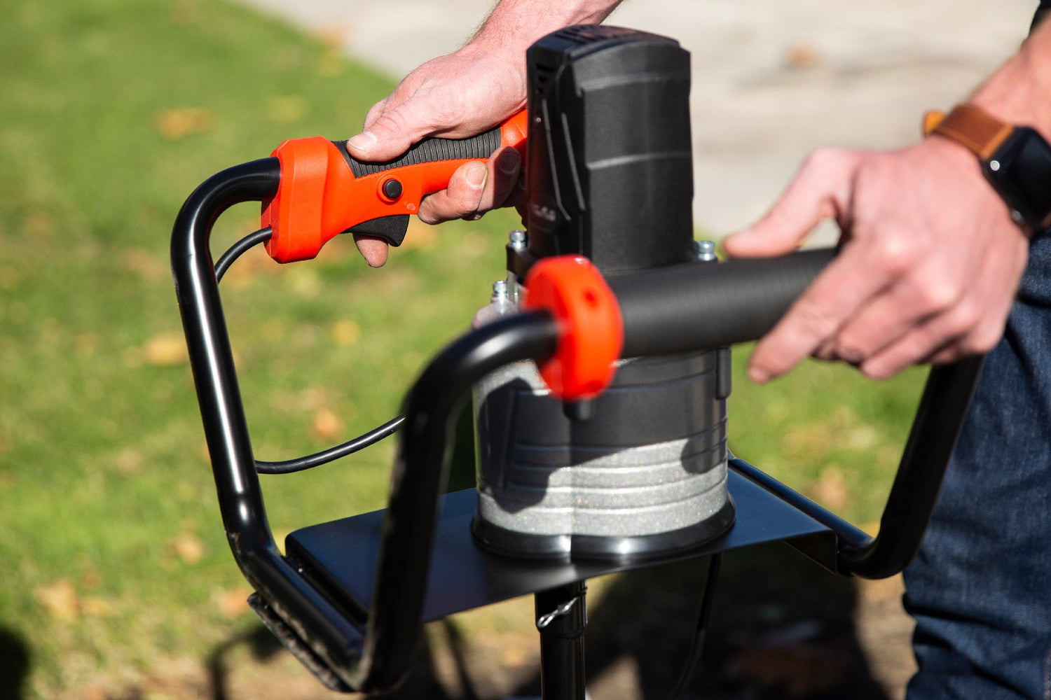 XtremepowerUS 1500W Electric Post Hole Digger Auger Digging With 6" Auger Bit Digger Tool and Garden Tiller for Soil for Fence or Post Installation