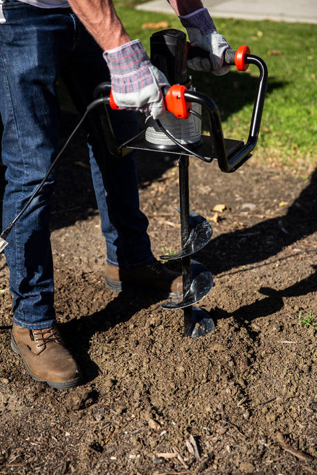 XtremepowerUS 1500W Electric Post Hole Digger Auger Digging With 6" Auger Bit Digger Tool and Garden Tiller for Soil for Fence or Post Installation