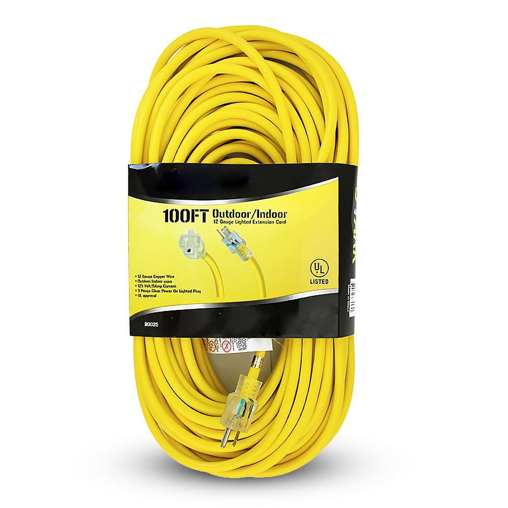 XtremepowerUS 100ft 12/3 gauge Electric Extension Power Cord Cable Indoor