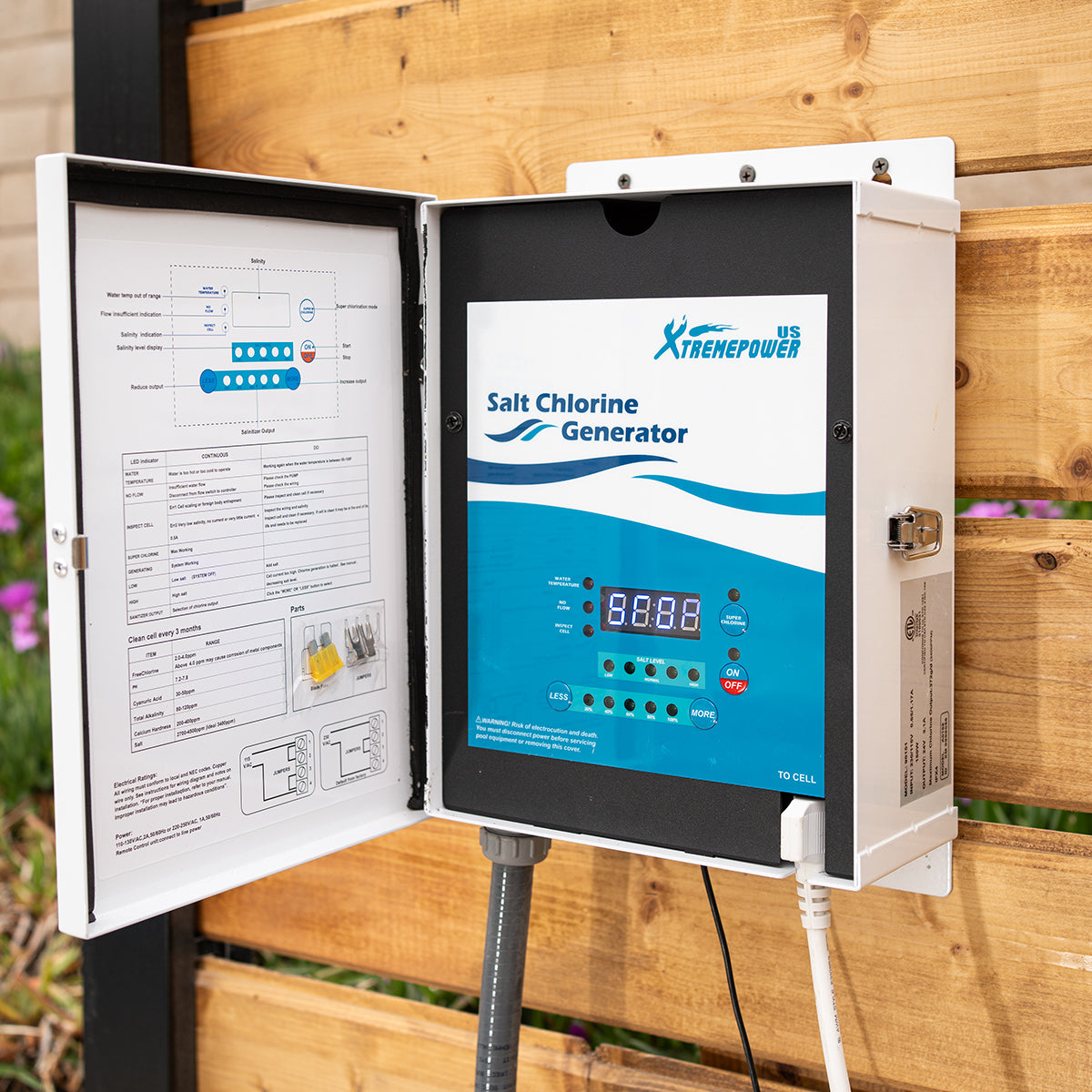 Pool Chlorine Generator System With Flow Switch & Salt Cell for 15k Gallons Pool