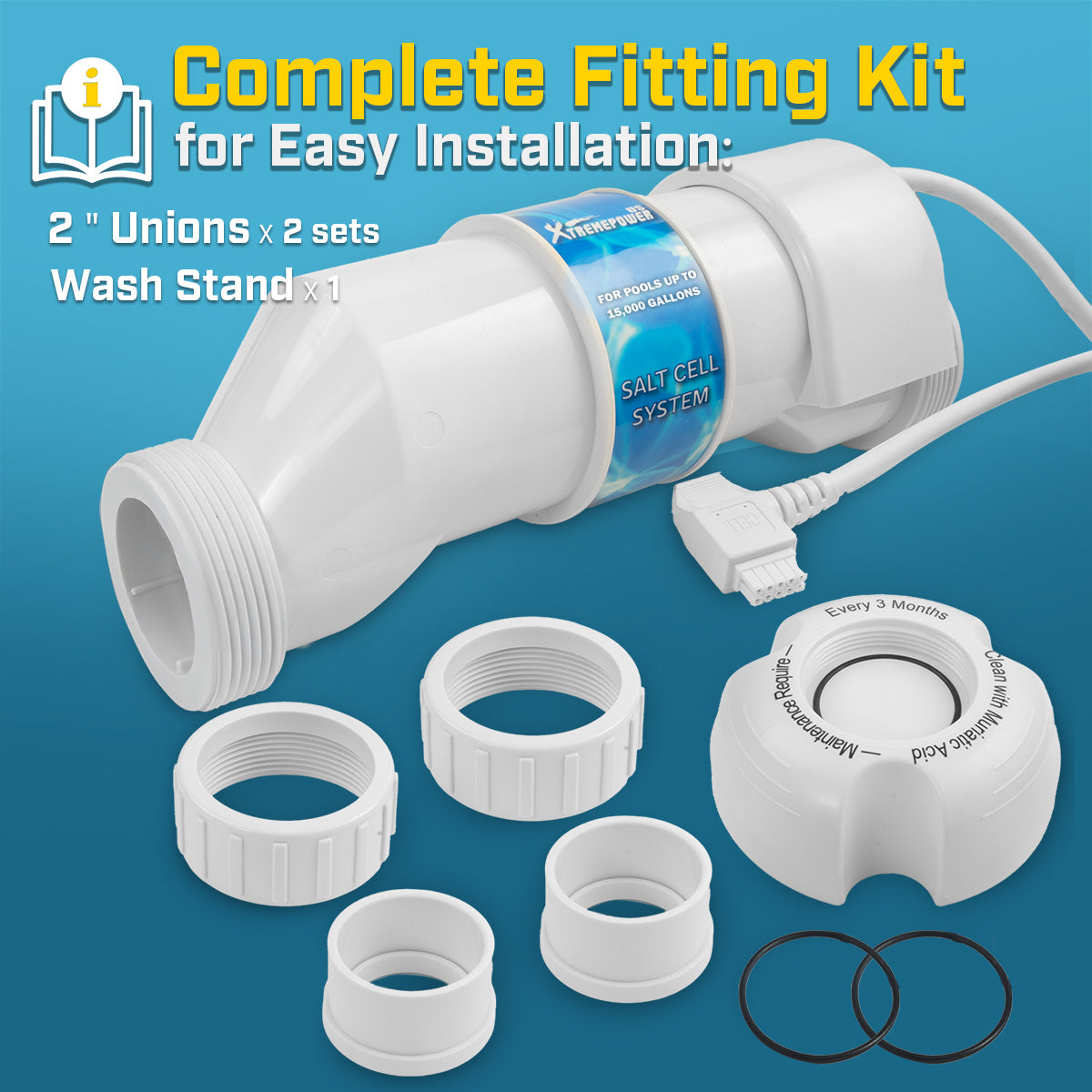 XtremepowerUS Universal Cell Replacement Salt Chlorination 25,000 Gallon Cell