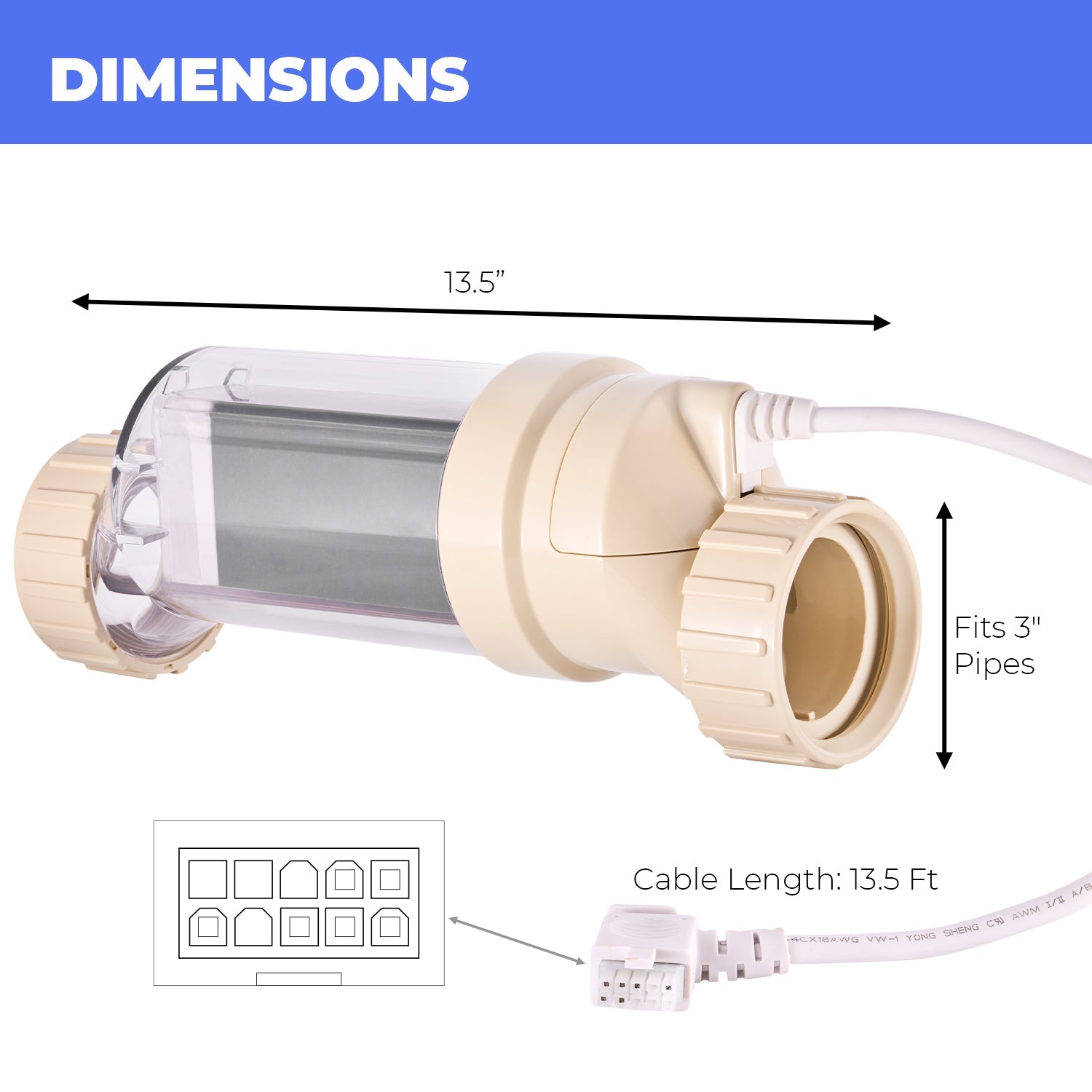 Universal Replacement Salt Chlorination 15 Cell Plate up to 40,000 Swimming Pool