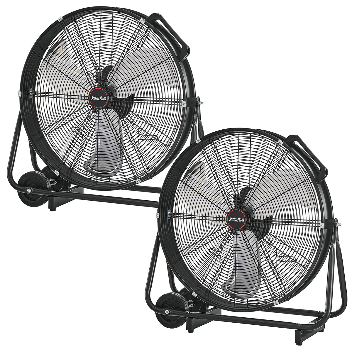 XtremepowerUS 24 inch Floor Fan Warehouse Floor Fan Shop 3 Adjustable, 2 Pack