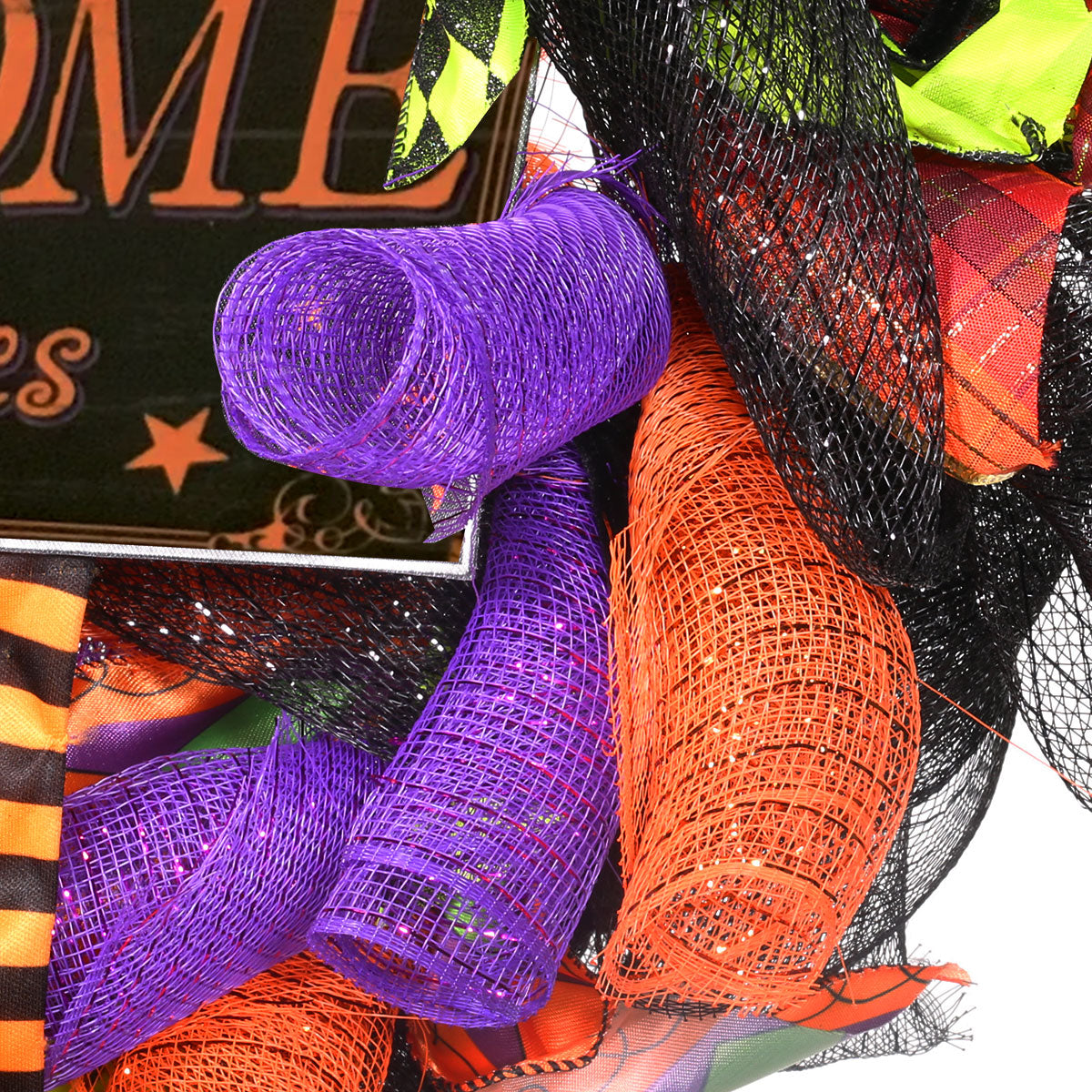 Barton 24" Halloween Witch Wreath Hat Legs Pumpkin Front Door Decor Decoration