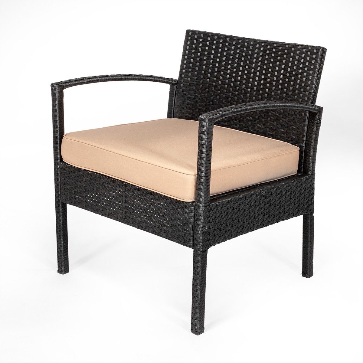 Barton 3 Pieces Outdoor Patio Set Wicker Rattan Chair Conversation W/ Table Set