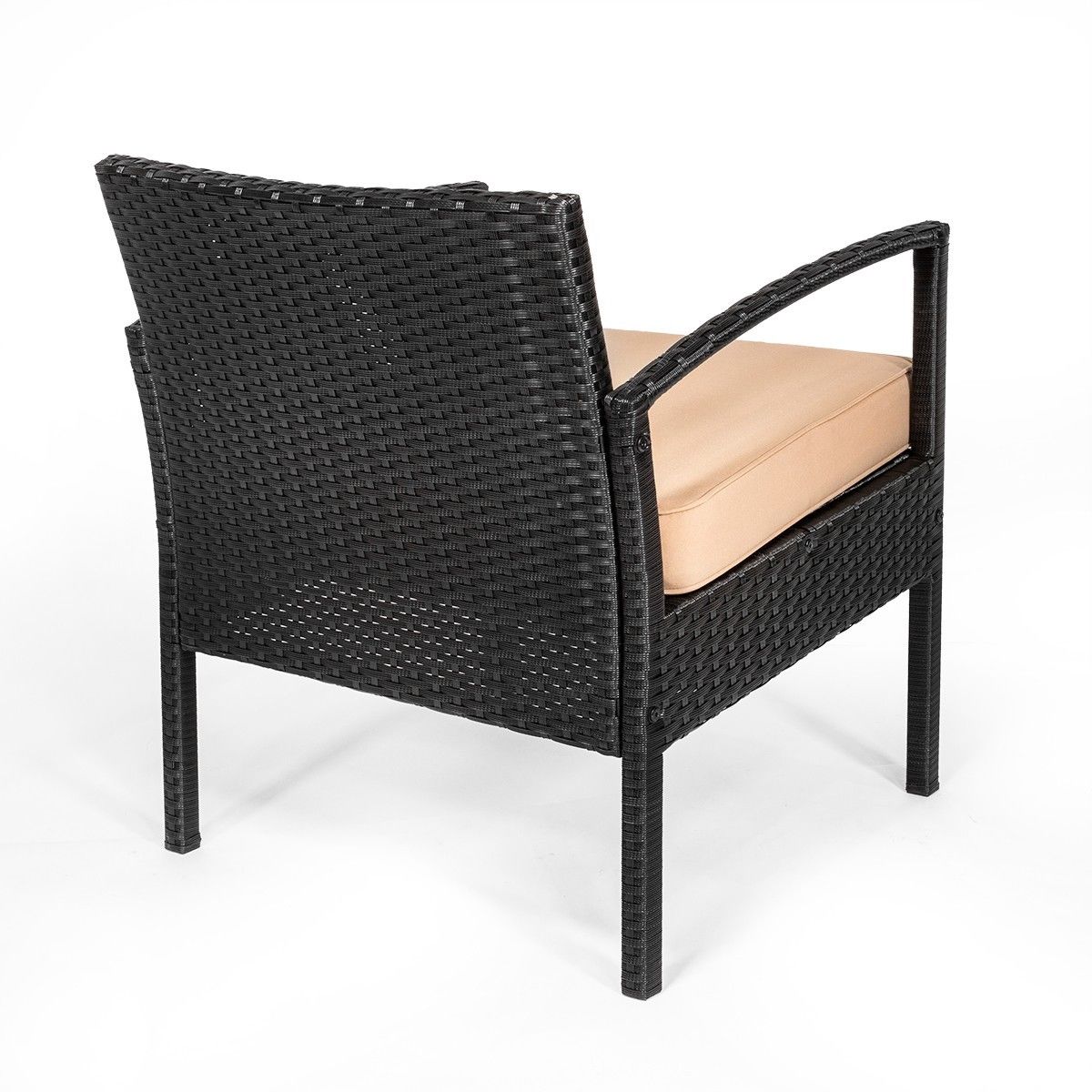 Barton 3 Pieces Outdoor Patio Set Wicker Rattan Chair Conversation W/ Table Set