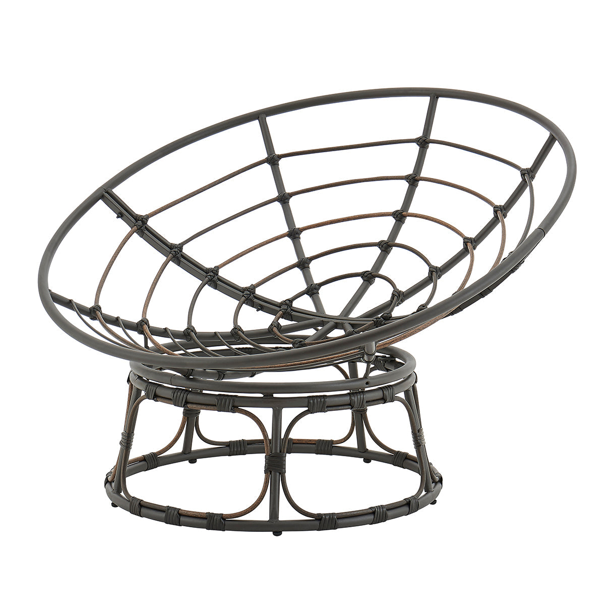 Barton Moon Gray Papasan Chair w/ Fabric Cushion Durable Home Living Room