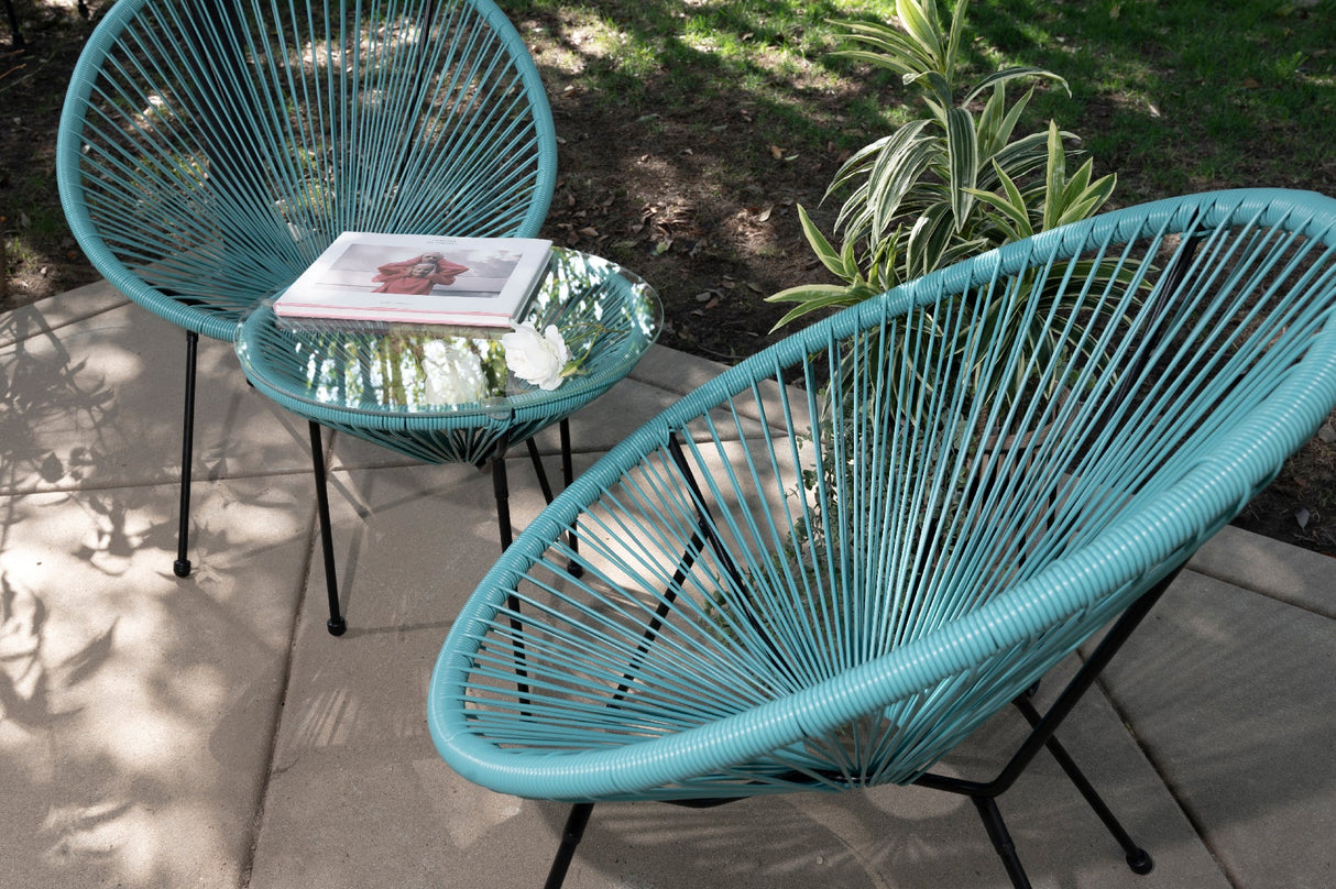 Barton 3PCS All-Weather Patio Acapulco Bistro Furniture Set Coffee Side Table