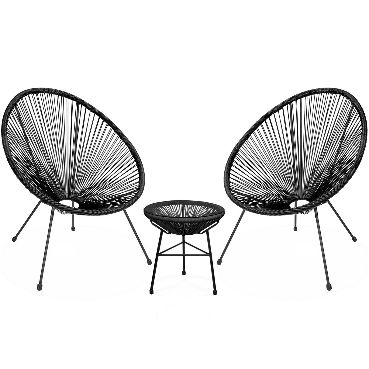 Barton 3-Piece All-Weather Patio Acapulco Bistro Furniture Set with 2 Chairs
