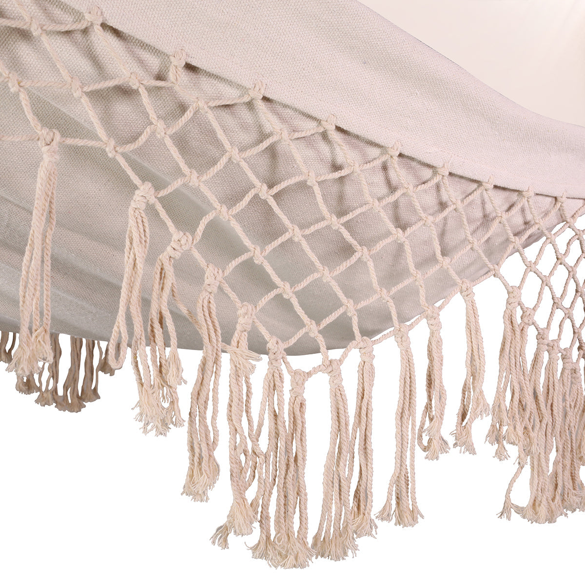 Barton Extra Long & Wide Hammock Travel Camping Garden Backyard Porch, Beige