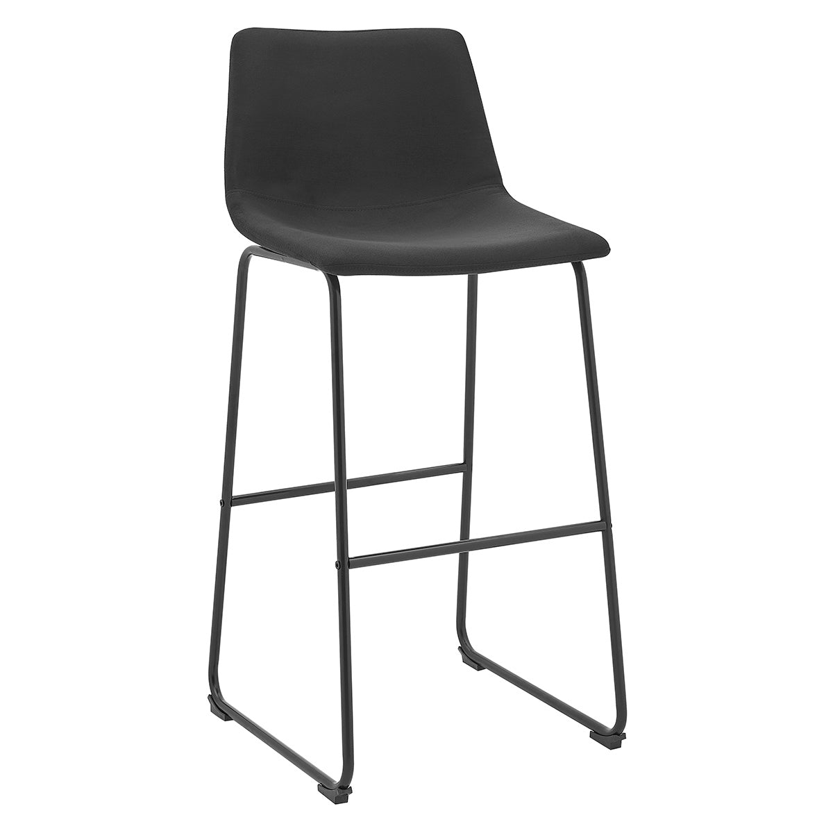 Barton Set of 2 Bar Stools Myrick Black w/Back 30" Kitchen Counter Chairs Pub