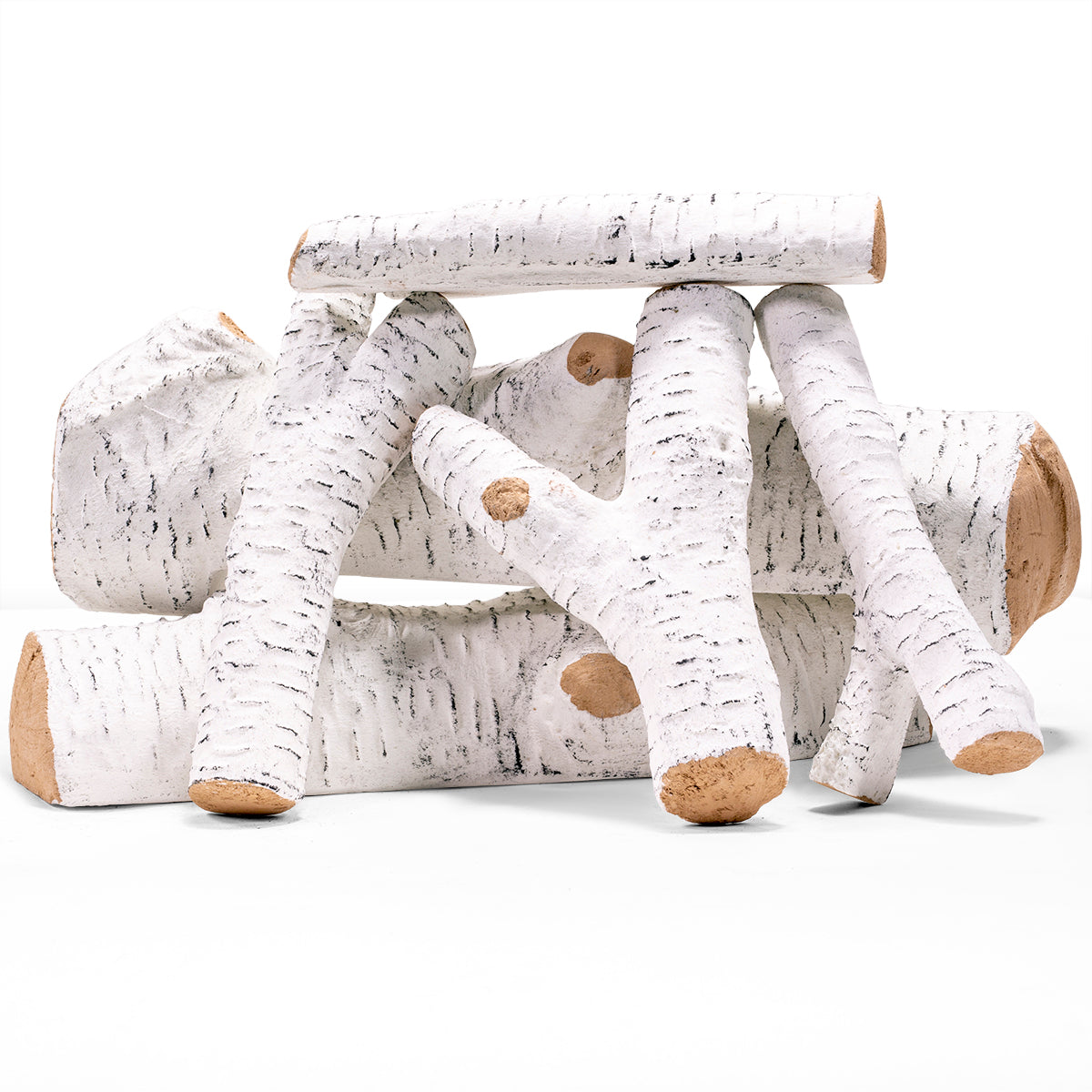 Barton Realistic Flame Large Ceramic Wood Realistic Flame Firepit Log Kit