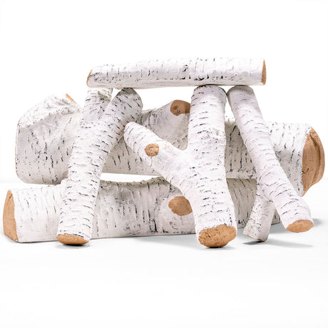 Barton Realistic Flame Large Ceramic Wood Realistic Flame Firepit Log Kit