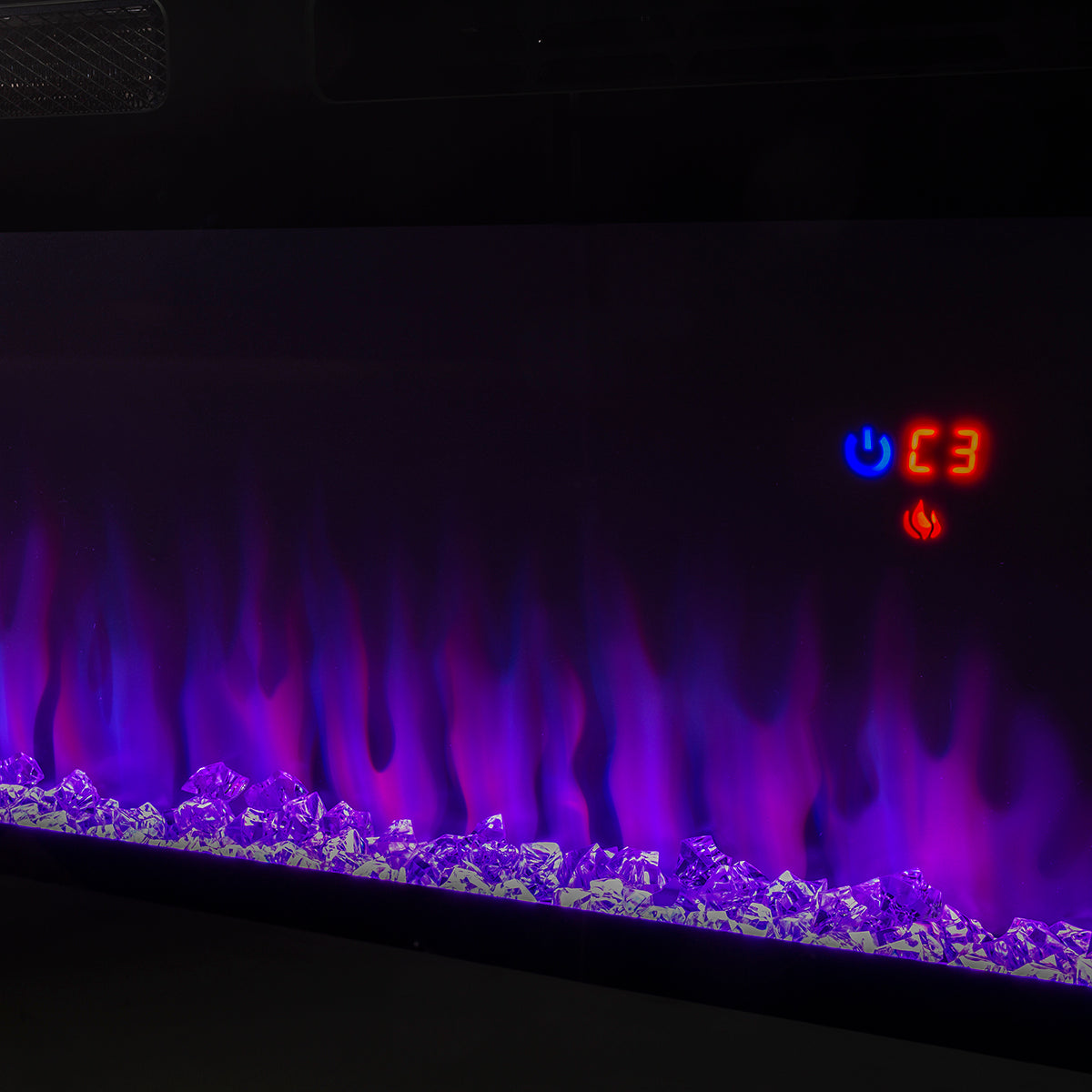 Electric Fireplace Recessed Insert / Wall Mount Standing Heat Remote Control