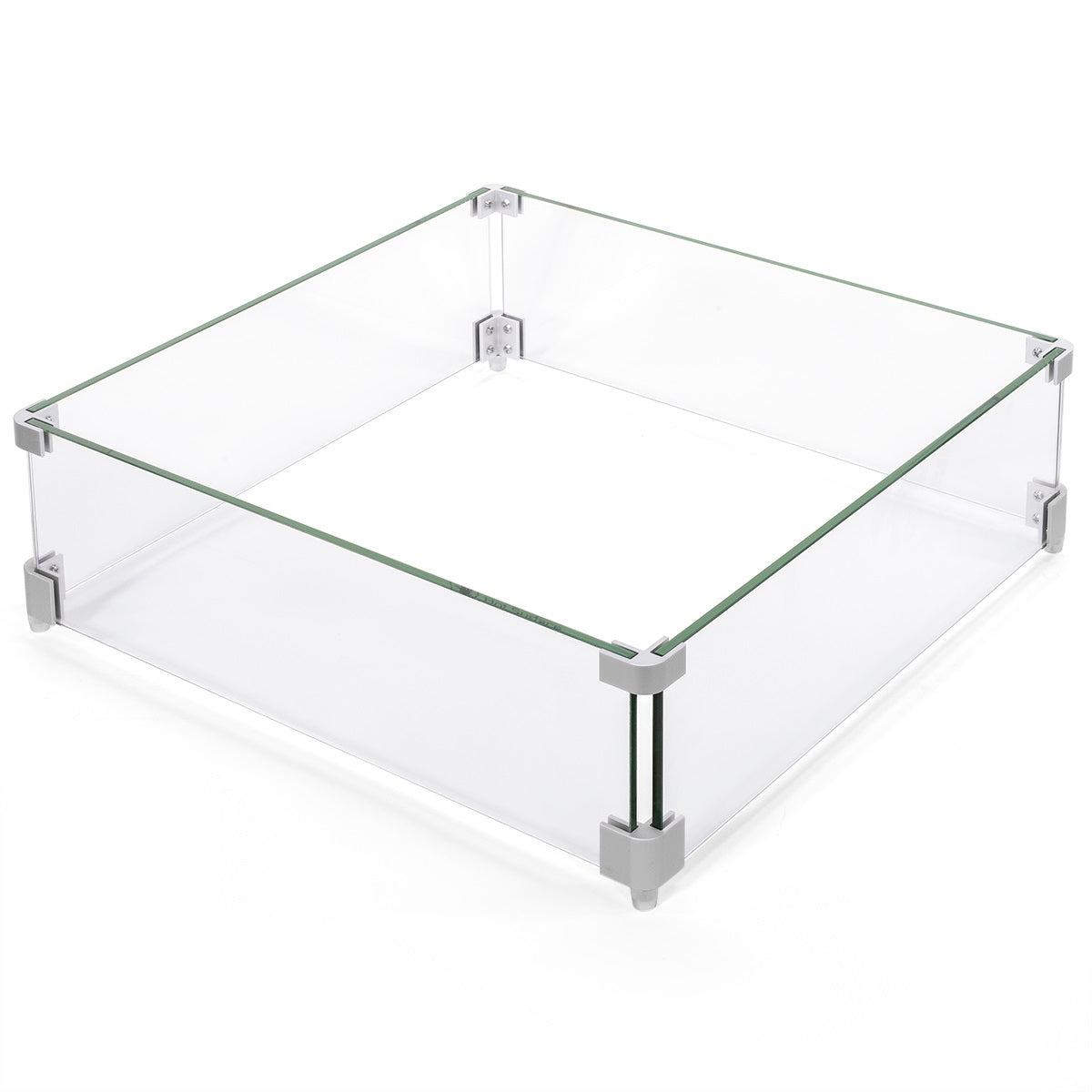 Barton 18.5" x 18.5" Outdoor Fire Pit Tempered Glass Wind Screen Guards Square