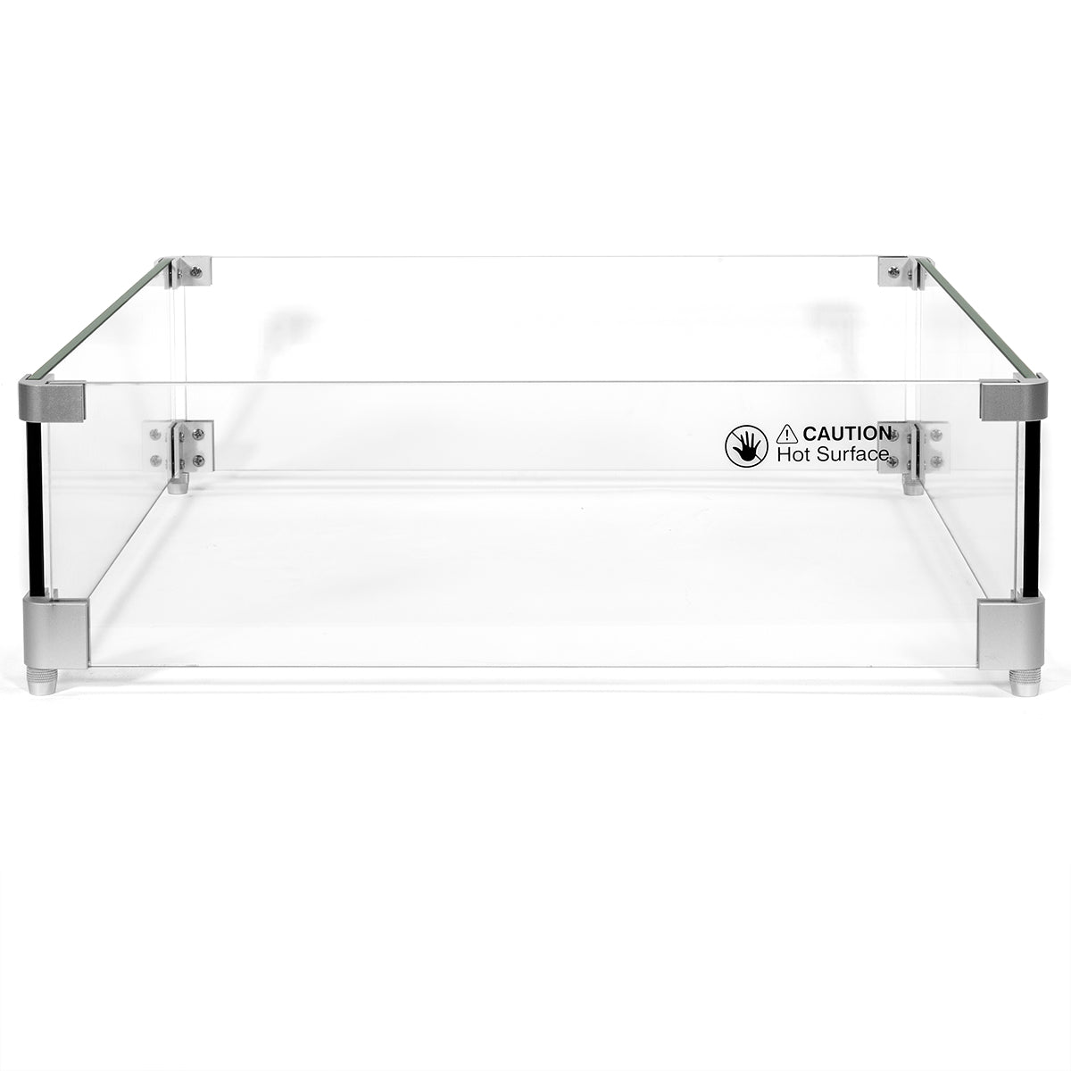 Barton 18.5" x 18.5" Outdoor Fire Pit Tempered Glass Wind Screen Guards Square