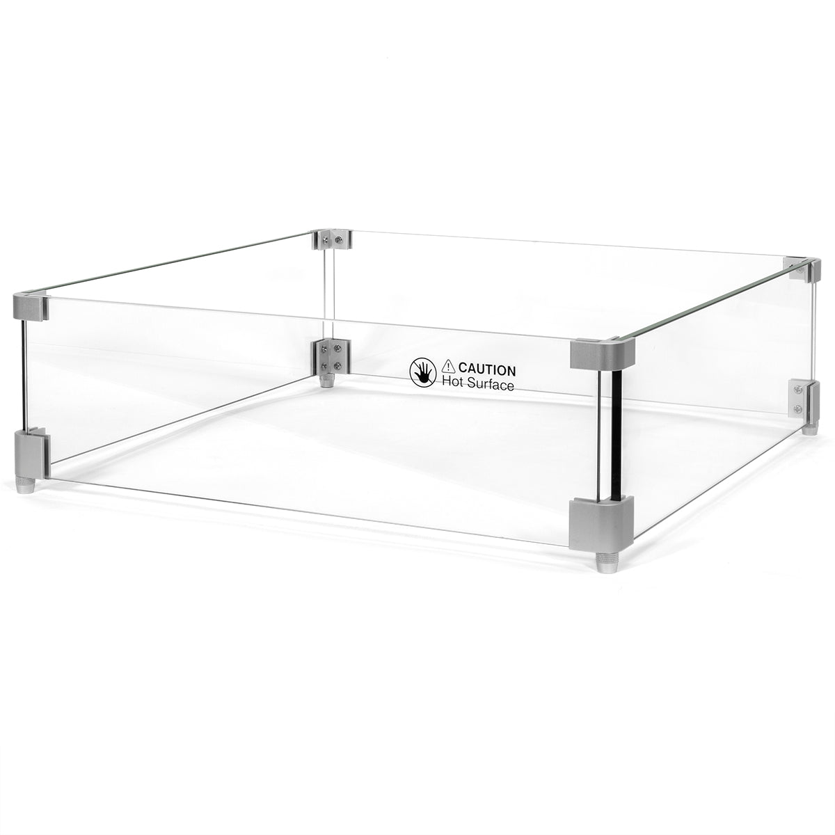 Barton 18.5" x 18.5" Outdoor Fire Pit Tempered Glass Wind Screen Guards Square